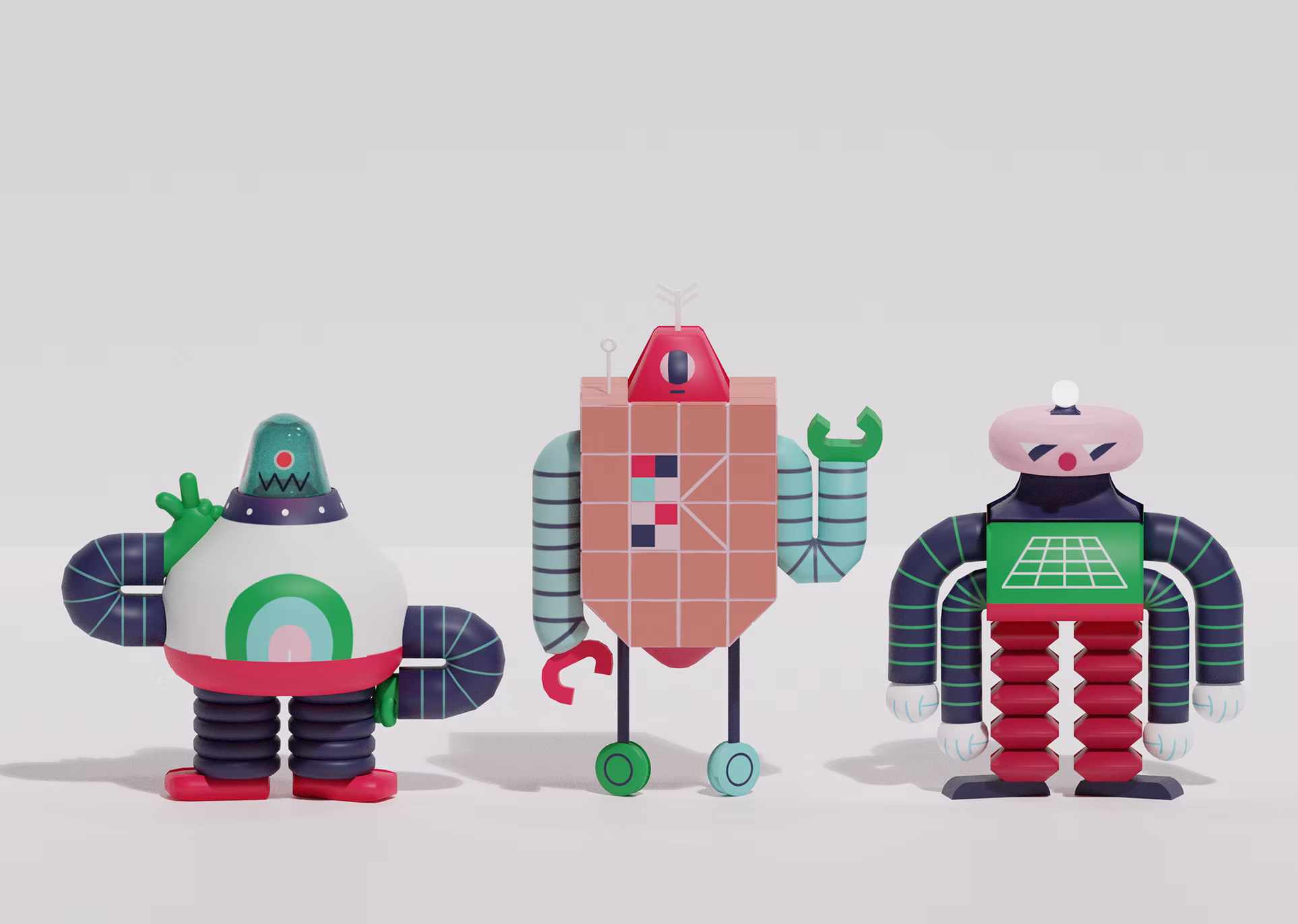 Loulou & Tummie  • 3D robot characters