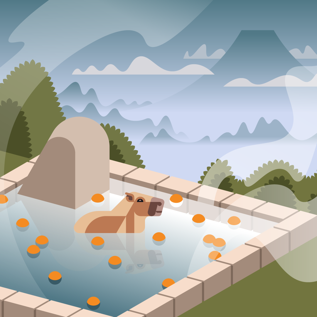 Josh Brill capybara illustration for Atono 